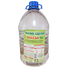 ÁLCOOL LÍQUIDO BALCÃO 70º 5 LITROS