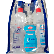 KIT ÁLCOOL EM GEL BACTERICIDA LUAR